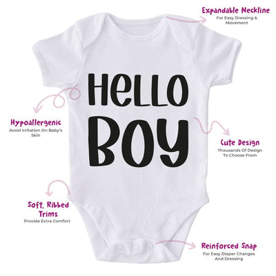 Hello Boy-Onesie-Adorable Baby Clothes-Clothes For Baby-Best Gift For Papa-Best Gift For Mama-Cute Onesie