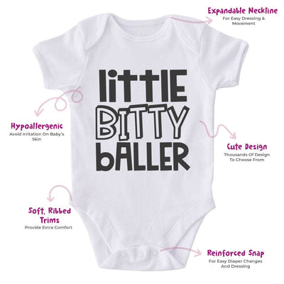 Little Bitty Baller-Funny Onesie-Adorable Baby Clothes-Clothes For Baby-Best Gift For Papa-Best Gift For Mama-Cute Onesie