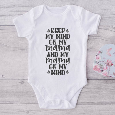 Keep My Mind On My Mama And My Mama On My Mind-Funny Onesie-Adorable Baby Clothes-Clothes For Baby-Best Gift For Papa-Best Gift For Mama-Cute Onesie