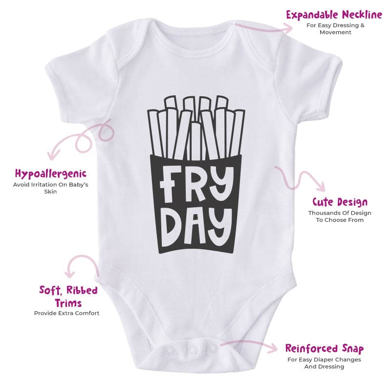 Fry Day-Funny Onesie-Adorable Baby Clothes-Clothes For Baby-Best Gift For Papa-Best Gift For Mama-Cute Onesie