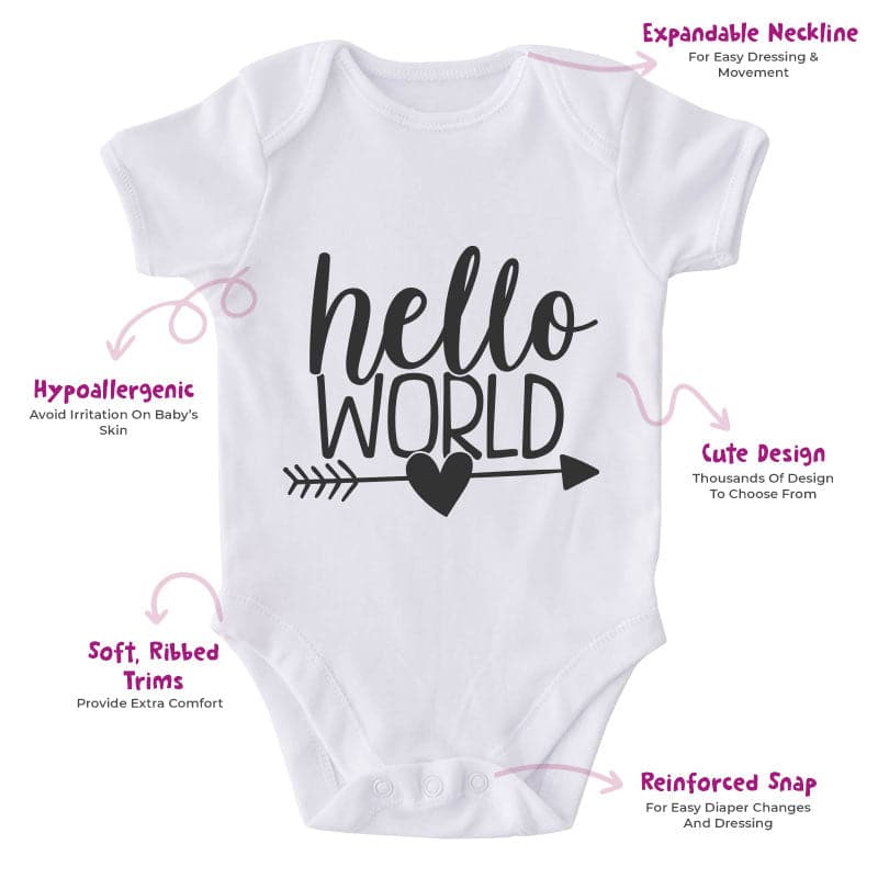 Hello World-Onesie-Adorable Baby Clothes-Clothes For Baby-Best Gift For Papa-Best Gift For Mama-Cute Onesie