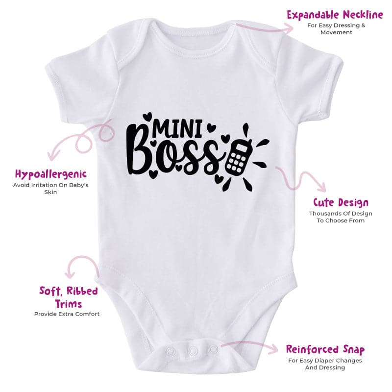Mini Boss-Funny Onesie-Adorable Baby Clothes-Clothes For Baby-Best Gift For Papa-Best Gift For Mama-Cute Onesie