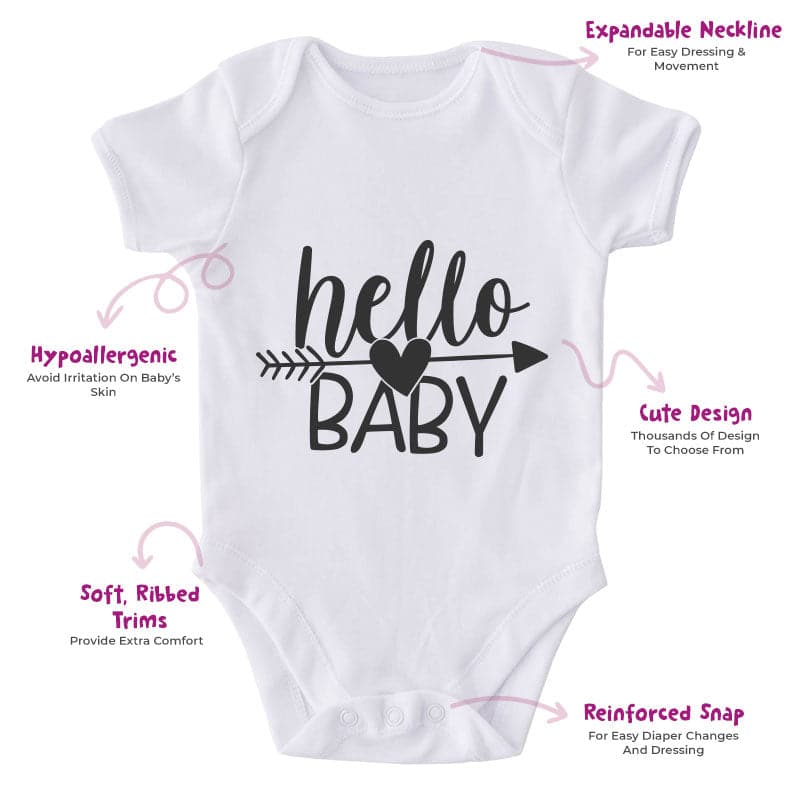 Hello Baby-Onesie-Adorable Baby Clothes-Clothes For Baby-Best Gift For Papa-Best Gift For Mama-Cute Onesie