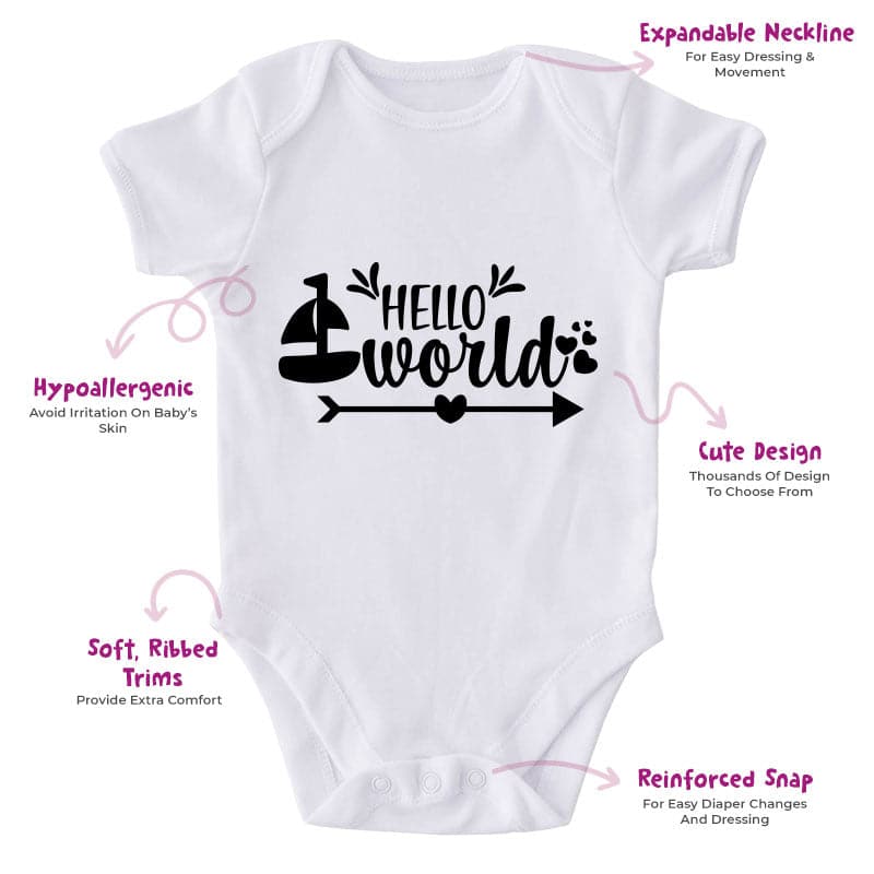 Hello World-Onesie-Adorable Baby Clothes-Clothes For Baby-Best Gift For Papa-Best Gift For Mama-Cute Onesie