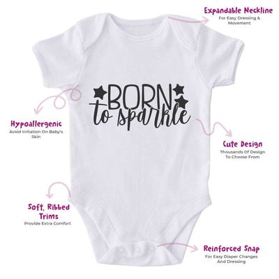 Born To Sparkle-Onesie-Adorable Baby Clothes-Clothes For Baby-Best Gift For Papa-Best Gift For Mama-Cute Onesie