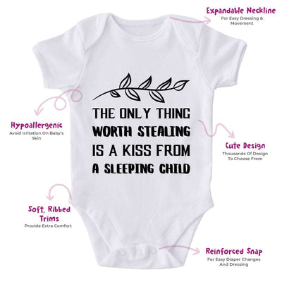 The Only Thing Worth Stealing Is A Kiss From A Sleeping Child-Onesie-Adorable Baby Clothes-Clothes For Baby-Best Gift For Papa-Best Gift For Mama-Cute Onesie