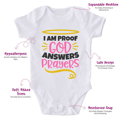 I Am Proof God Answers Prayers-Onesie-Adorable Baby Clothes-Clothes For Baby-Best Gift For Papa-Best Gift For Mama-Cute Onesie