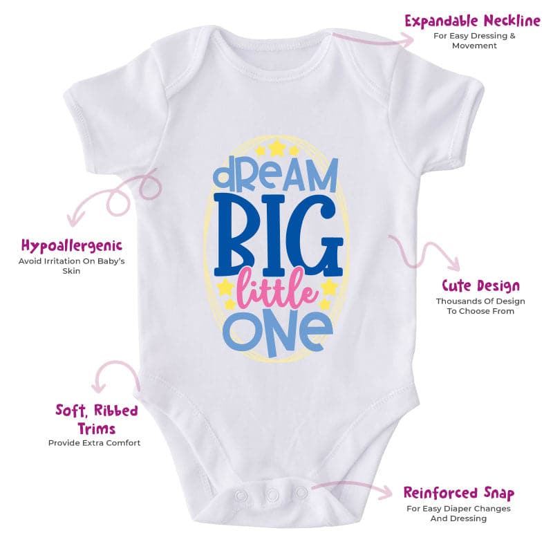 Dream Big Little One-Onesie-Adorable Baby Clothes-Clothes For Baby-Best Gift For Papa-Best Gift For Mama-Cute Onesie