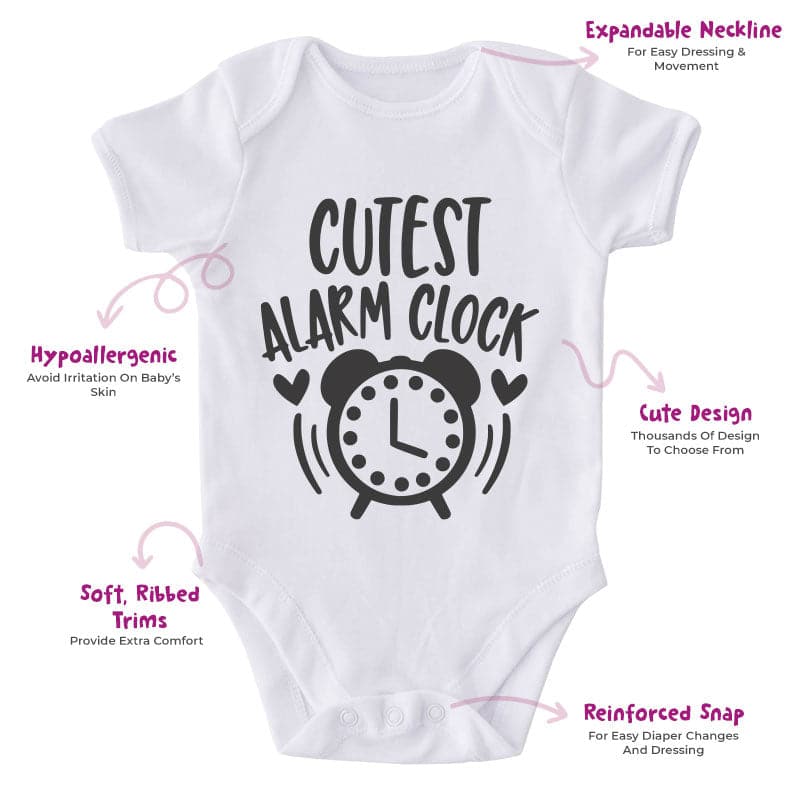 World's Cutest Alarm Clock-Onesie-Adorable Baby Clothes-Clothes For Baby-Best Gift For Papa-Best Gift For Mama-Cute Onesie