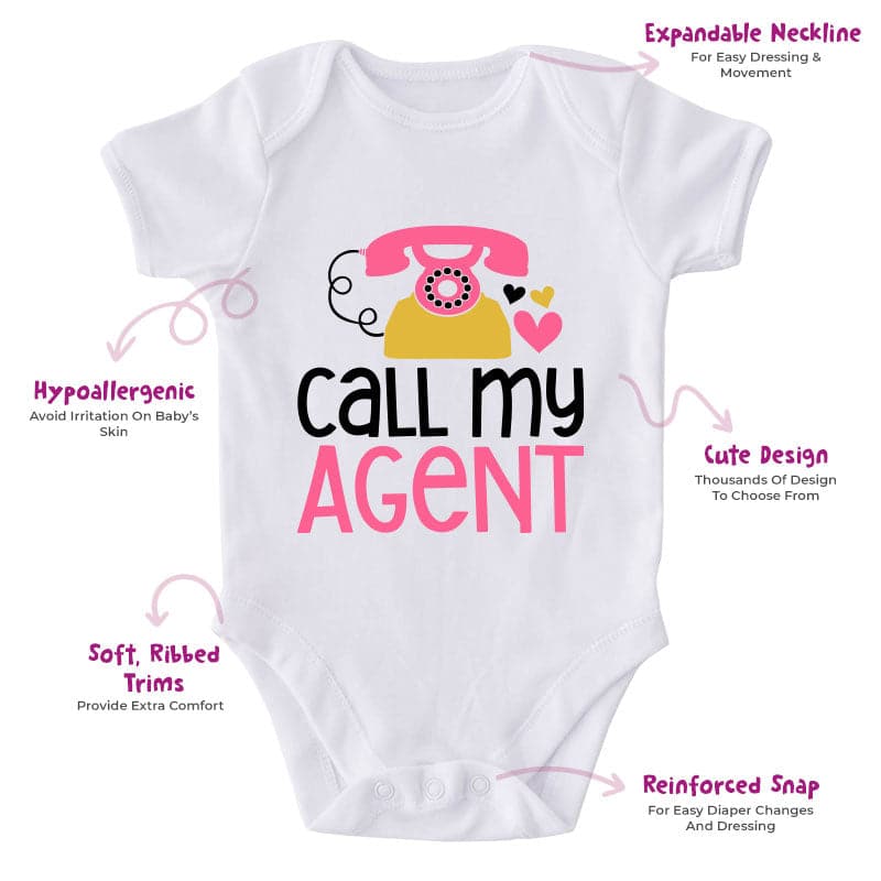 Call My Agent-Onesie-Adorable Baby Clothes-Clothes For Baby-Best Gift For Papa-Best Gift For Mama-Cute Onesie