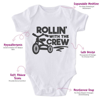 Rollin' With The Crew-Onesie-Adorable Baby Clothes-Clothes For Baby-Best Gift For Papa-Best Gift For Mama-Cute Onesie