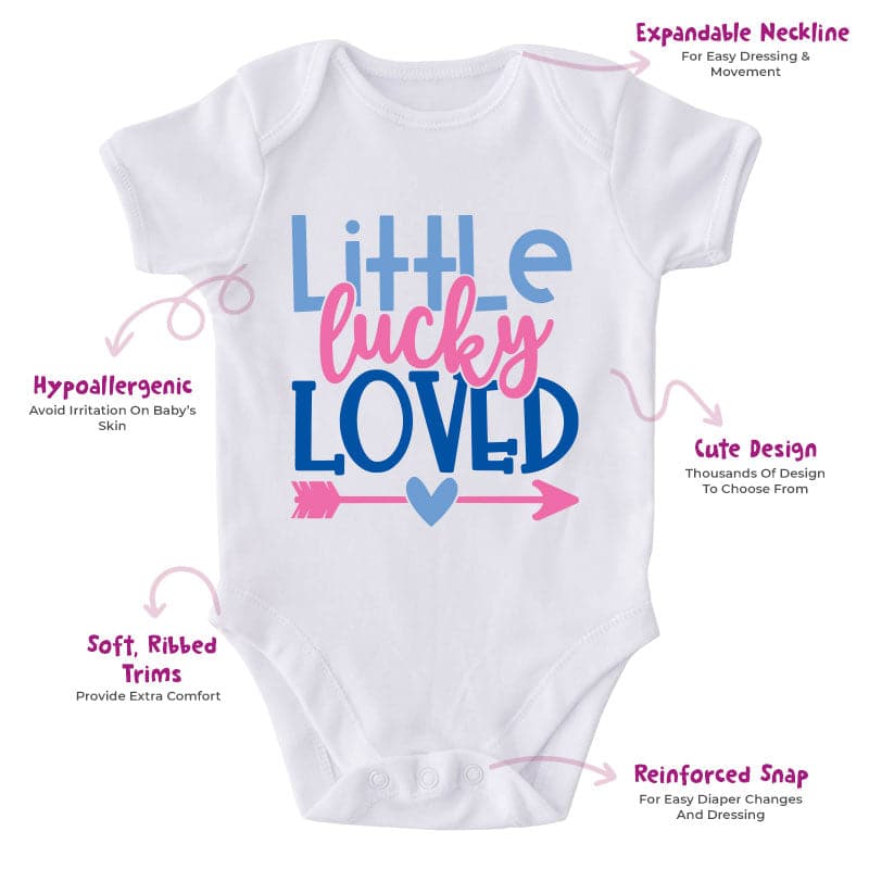 Little Lucky Loved-Onesie-Adorable Baby Clothes-Clothes For Baby-Best Gift For Papa-Best Gift For Mama-Cute Onesie