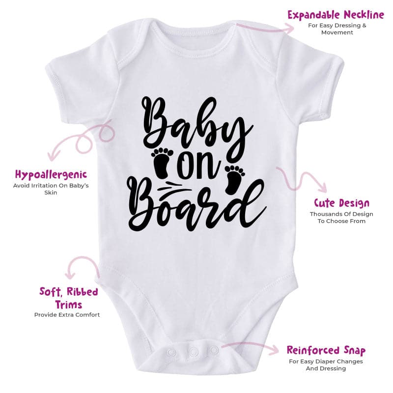 Baby On Board-Onesie-Adorable Baby Clothes-Best Gift For Papa-Best Gift For Mama-Clothes For Baby-Cute Onesie