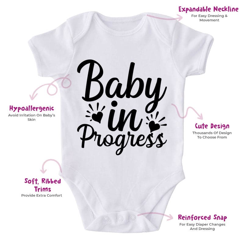 Baby In Progress-Onesie-Adorable Baby Clothes-Best Gift For Papa-Best Gift For Mama-Clothes For Baby-Cute Onesie