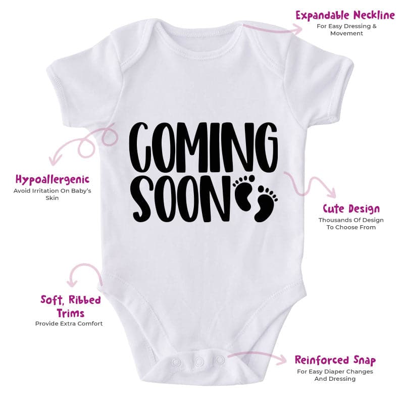 Coming Soon-Onesie-Best Gift For Babies-Adorable Baby Clothes-Clothes For Baby-Best Gift For Papa-Best Gift For Mama-Cute Onesie