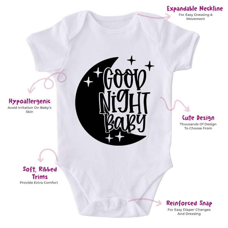 Good Night Baby-Onesie-Best Gift For Babies-Adorable Baby Clothes-Clothes For Baby-Best Gift For Papa-Best Gift For Mama-Cute Onesie