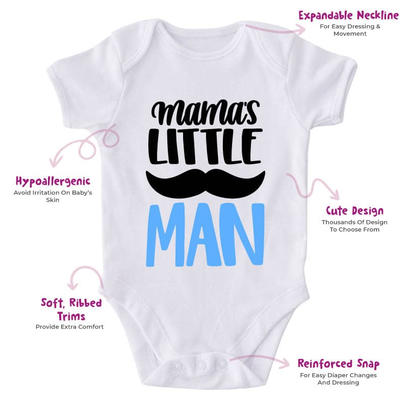 Mama's Little Man-Onesie-Best Gift For Babies-Adorable Baby Clothes-Clothes For Baby-Best Gift For Papa-Best Gift For Mama-Cute Onesie