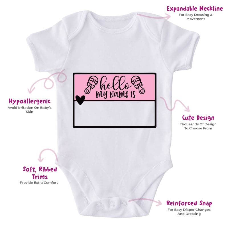 Hello My Name Is-Onesie-Best Gift For Babies-Adorable Baby Clothes-Clothes For Baby-Best Gift For Papa-Best Gift For Mama-Cute Onesie