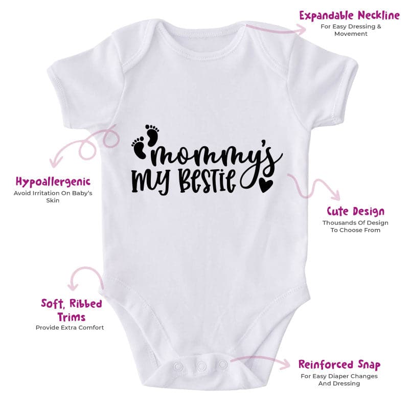 Mommy's My Bestie-Onesie-Best Gift For Babies-Adorable Baby Clothes-Clothes For Baby-Best Gift For Papa-Best Gift For Mama-Cute Onesie