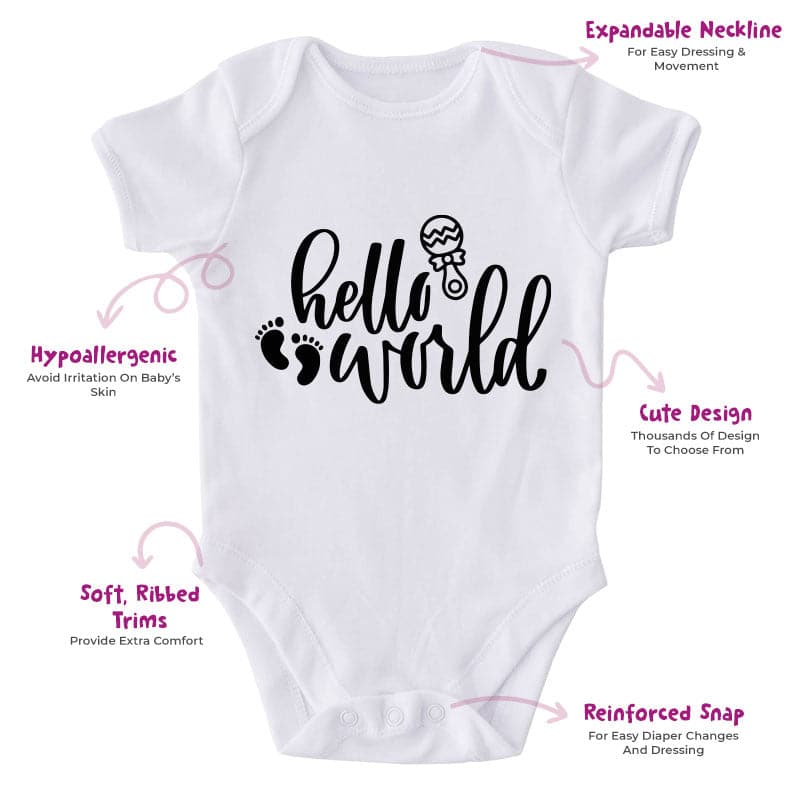 Hello World-Onesie-Best Gift For Babies-Adorable Baby Clothes-Clothes For Baby-Best Gift For Papa-Best Gift For Mama-Cute Onesie