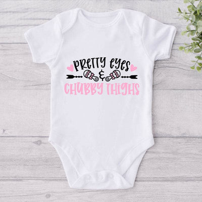 Pretty Eyes & Chubby Thighs-Funny Onesie-Best Gift For Babies-Adorable Baby Clothes-Clothes For Baby-Best Gift For Papa-Best Gift For Mama-Cute Onesie