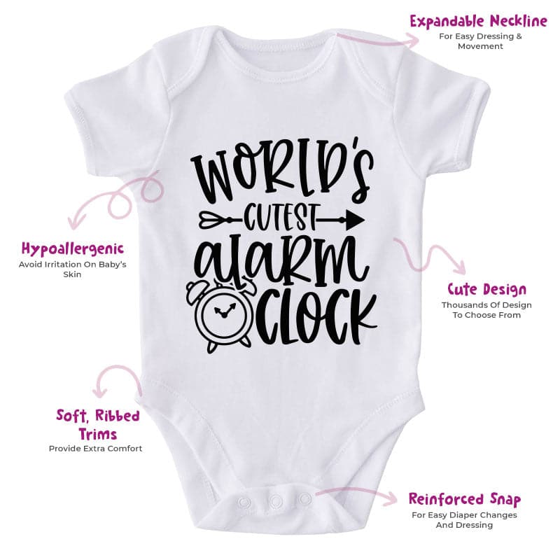 World's Cutest Alarm Clock-Onesie-Best Gift For Babies-Adorable Baby Clothes-Clothes For Baby-Best Gift For Papa-Best Gift For Mama-Cute Onesie