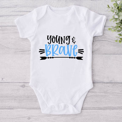 Young & Brave-Onesie-Best Gift For Babies-Adorable Baby Clothes-Clothes For Baby-Best Gift For Papa-Best Gift For Mama-Cute Onesie