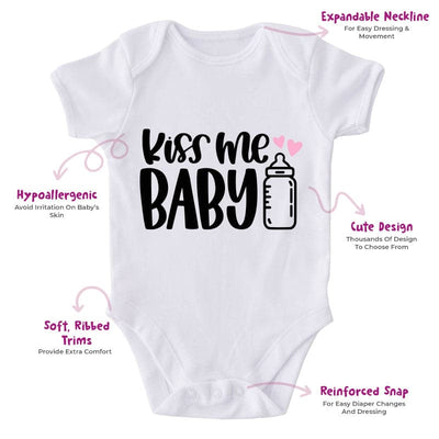 Kiss Me Baby-Onesie-Best Gift For Babies-Adorable Baby Clothes-Clothes For Baby-Best Gift For Papa-Best Gift For Mama-Cute Onesie