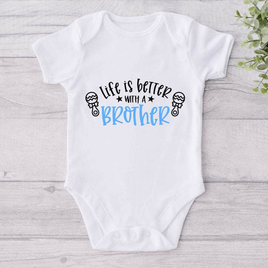 Life Is Better With A Brother-Onesie-Best Gift For Babies-Adorable Baby Clothes-Clothes For Baby-Best Gift For Papa-Best Gift For Mama-Cute Onesie