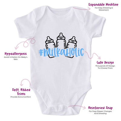 Milkaholic-Onesie-Best Gift For Babies-Adorable Baby Clothes-Clothes For Baby-Best Gift For Papa-Best Gift For Mama-Cute Onesie