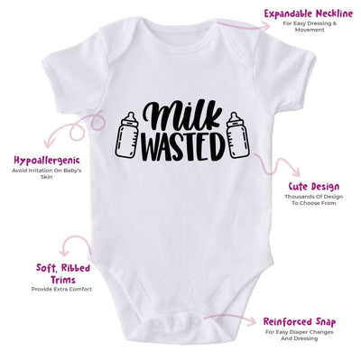 Milk Wasted-Best Gift For Babies-Adorable Baby Clothes-Clothes For Baby-Best Gift For Papa-Best Gift For Mama-Cute Onesie