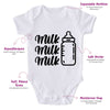 Milk Milk Milk-Onesie-Best Gift For Babies-Adorable Baby Clothes-Clothes For Baby-Best Gift For Papa-Best Gift For Mama-Cute Onesie