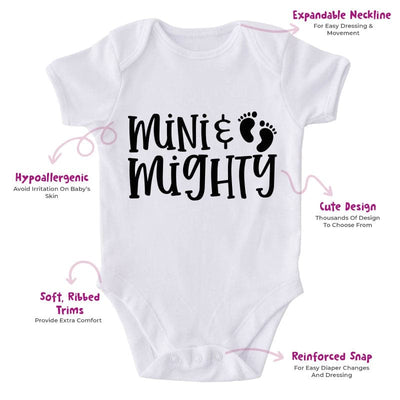 Mini & Mighty-Onesie-Best Gift For Babies-Adorable Baby Clothes-Clothes For Baby-Best Gift For Papa-Best Gift For Mama-Cute Onesie