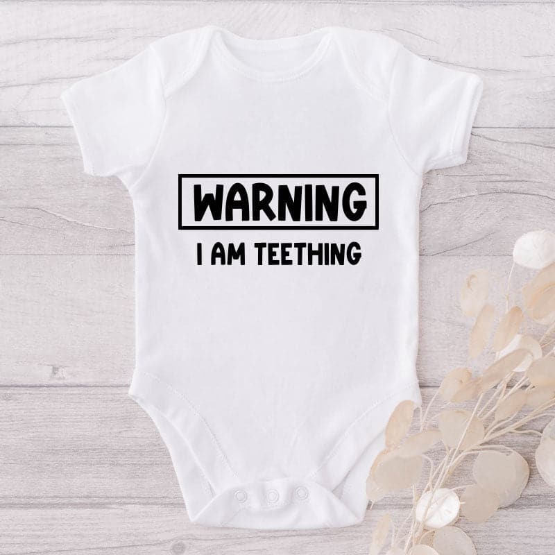 Warning I Am Teething-Onesie-Best Gift For Babies-Adorable Baby Clothes-Clothes For Baby-Best Gift For Papa-Best Gift For Mama-Cute Onesie