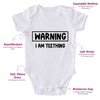 Warning I Am Teething-Onesie-Best Gift For Babies-Adorable Baby Clothes-Clothes For Baby-Best Gift For Papa-Best Gift For Mama-Cute Onesie