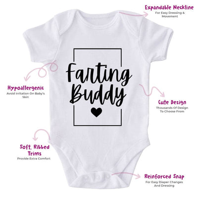 Farting Buddy-Onesie-Best Gift For Babies-Adorable Baby Clothes-Clothes For Baby-Best Gift For Papa-Best Gift For Mama-Cute Onesie