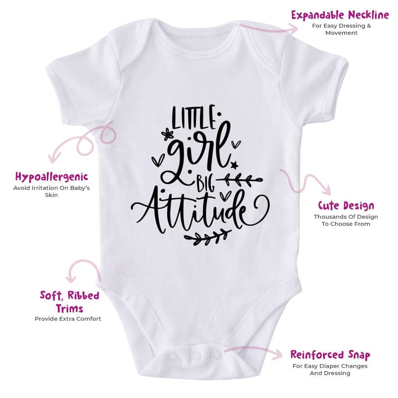 Little Girl Big Attitude-Onesie-Best Gift For Babies-Adorable Baby Clothes-Clothes For Baby-Best Gift For Papa-Best Gift For Mama-Cute Onesie