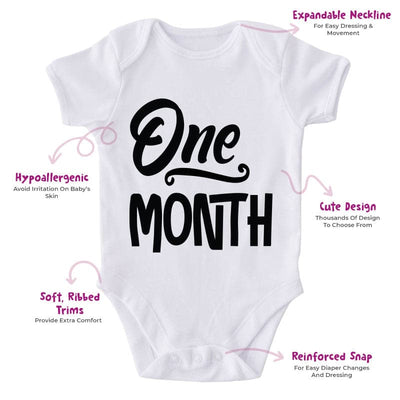 One Month-Onesie-Best Gift For Babies-Adorable Baby Clothes-Clothes For Baby-Best Gift For Papa-Best Gift For Mama-Cute Onesie