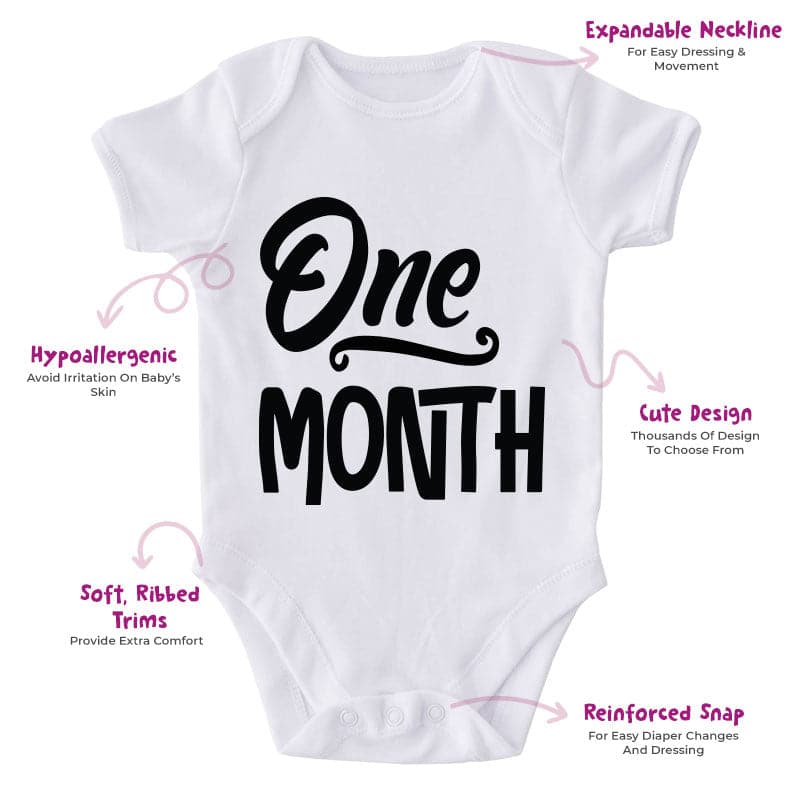 One Month-Onesie-Best Gift For Babies-Adorable Baby Clothes-Clothes For Baby-Best Gift For Papa-Best Gift For Mama-Cute Onesie