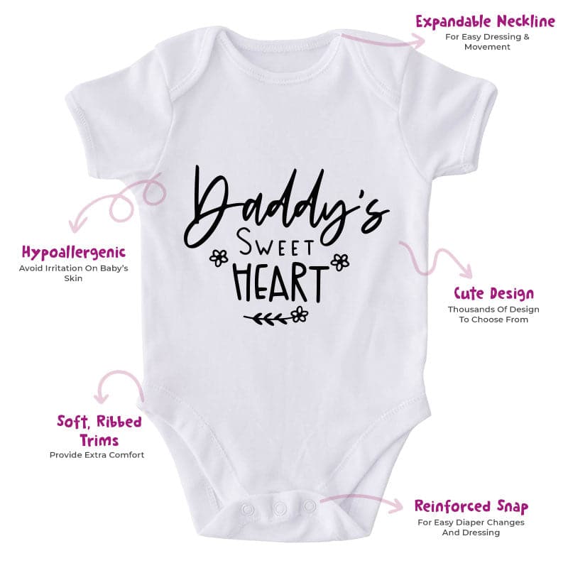 Daddy's Sweet Heart-Onesie-Best Gift For Babies-Adorable Baby Clothes-Clothes For Baby-Best Gift For Papa-Best Gift For Mama-Cute Onesie