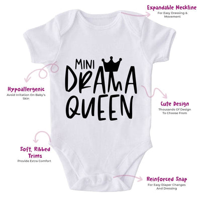 Mini Drama Queen-Onesie-Best Gift For Babies-Adorable Baby Clothes-Clothes For Baby-Best Gift For Papa-Best Gift For Mama-Cute Onesie