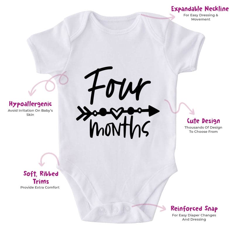 Four Months-Onesie-Best Gift For Babies-Adorable Baby Clothes-Clothes For Baby-Best Gift For Papa-Best Gift For Mama-Cute Onesie