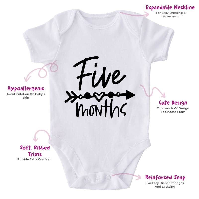 Five Months-Onesie-Best Gift For Babies-Adorable Baby Clothes-Clothes For Baby-Best Gift For Papa-Best Gift For Mama-Cute Onesie