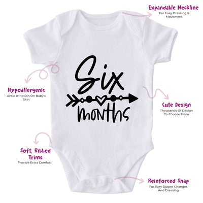 Six Months-Onesie-Best Gift For Babies-Adorable Baby Clothes-Clothes For Baby-Best Gift For Papa-Best Gift For Mama-Cute Onesie