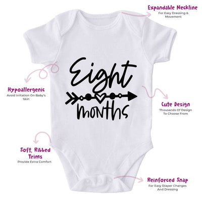 Eight Months-Onesie-Best Gift For Babies-Adorable Baby Clothes-Clothes For Baby-Best Gift For Papa-Best Gift For Mama-Cute Onesie