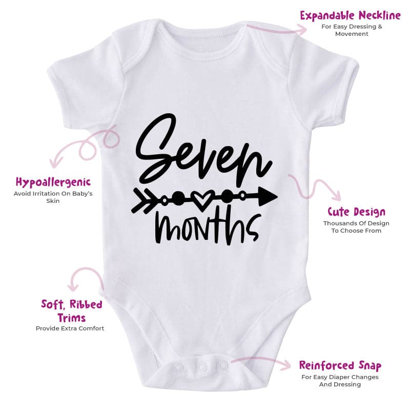 Seven Months-Onesie-Best Gift For Babies-Adorable Baby Clothes-Clothes For Baby-Best Gift For Papa-Best Gift For Mama-Cute Onesie