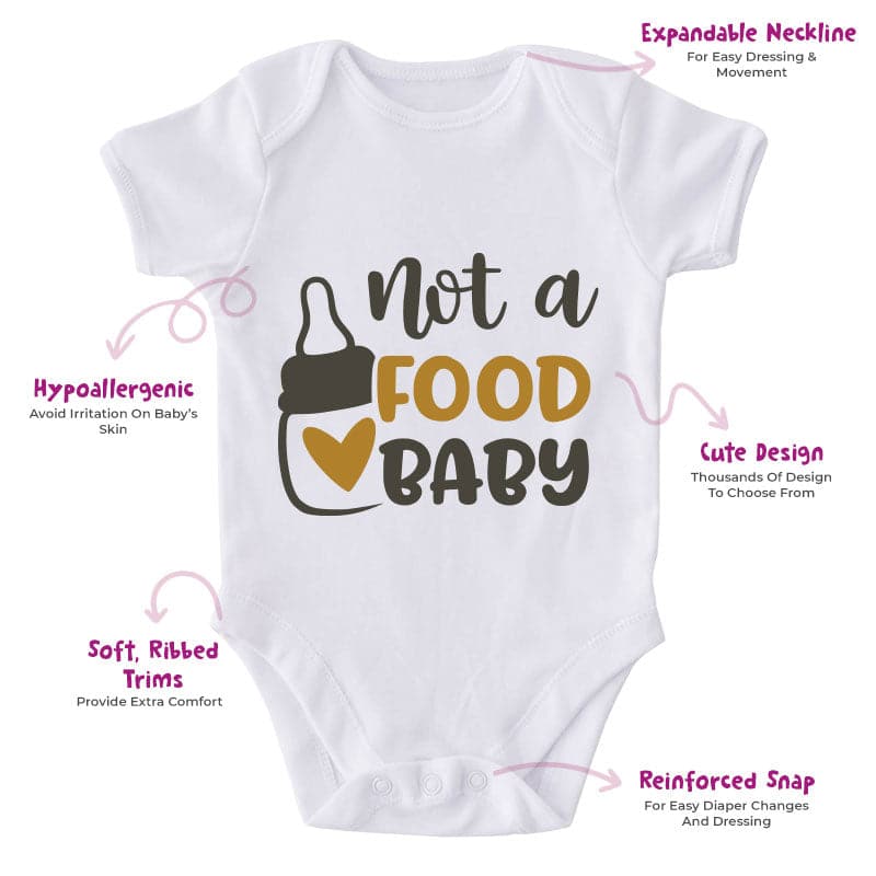 Not A Food Baby-Funny Onesie-Best Gift For Babies-Adorable Baby Clothes-Clothes For Baby-Best Gift For Papa-Best Gift For Mama-Cute Onesie