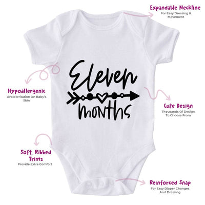 Eleven Months-Onesie-Best Gift For Babies-Adorable Baby Clothes-Clothes For Baby-Best Gift For Papa-Best Gift For Mama-Cute Onesie