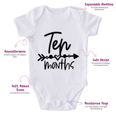 Ten Months-Onesie-Best Gift For Babies-Adorable Baby Clothes-Clothes For Baby-Best Gift For Papa-Best Gift For Mama-Cute Onesie