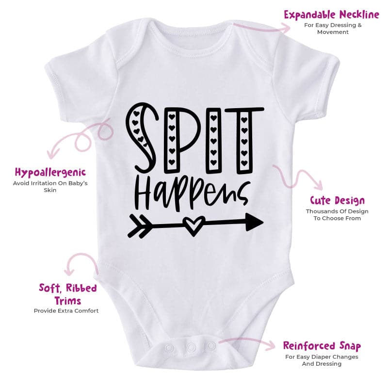 Spit Happens-Onesie-Best Gift For Babies-Adorable Baby Clothes-Clothes For Baby-Best Gift For Papa-Best Gift For Mama-Cute Onesie
